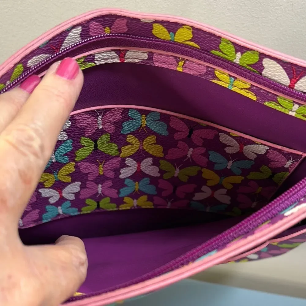 Vera Bradley Flutterby Adjustable Crossbody Bag with Flaw
